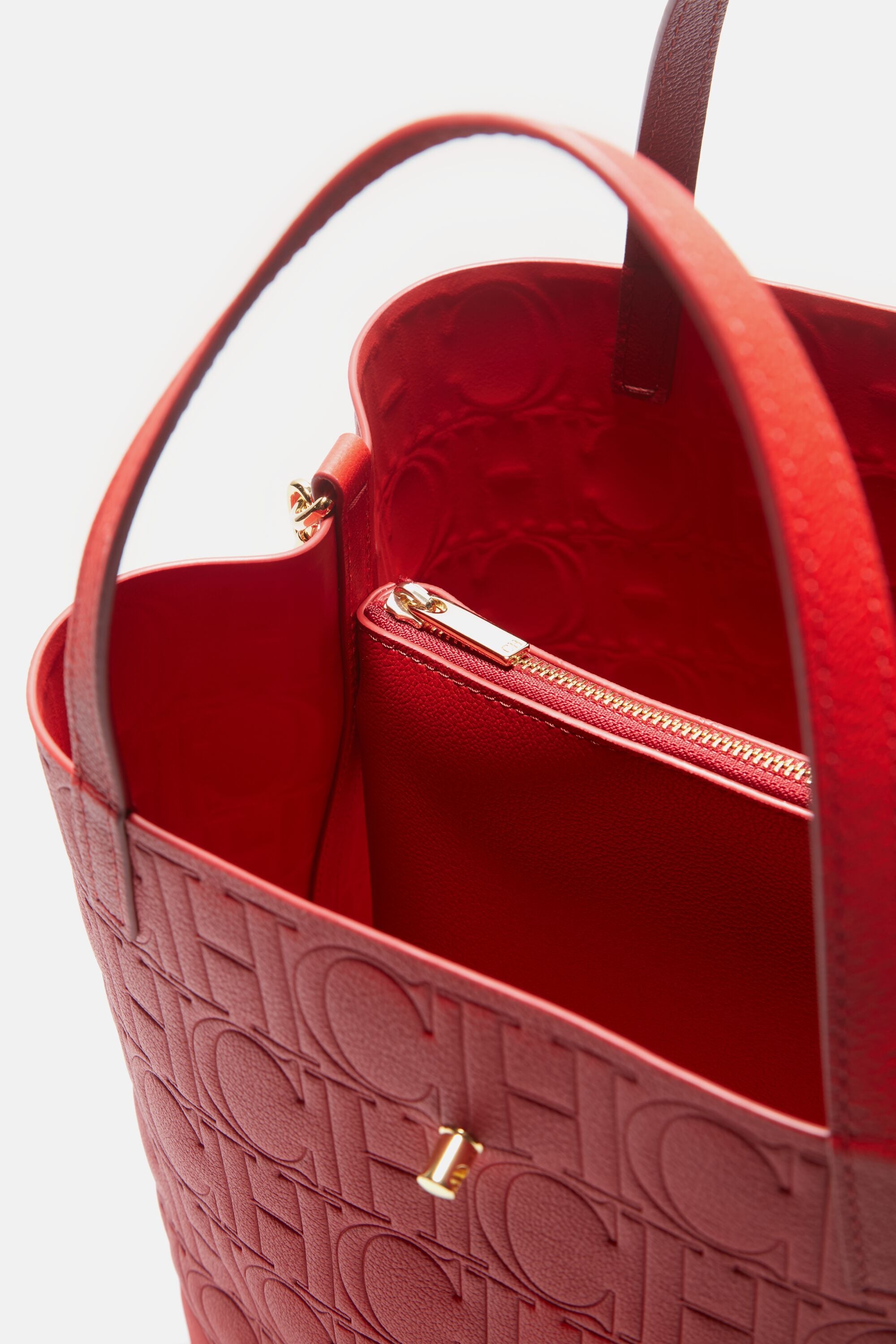 Carolina Herrera Red Leather MATRYOSHKA CH Handbag