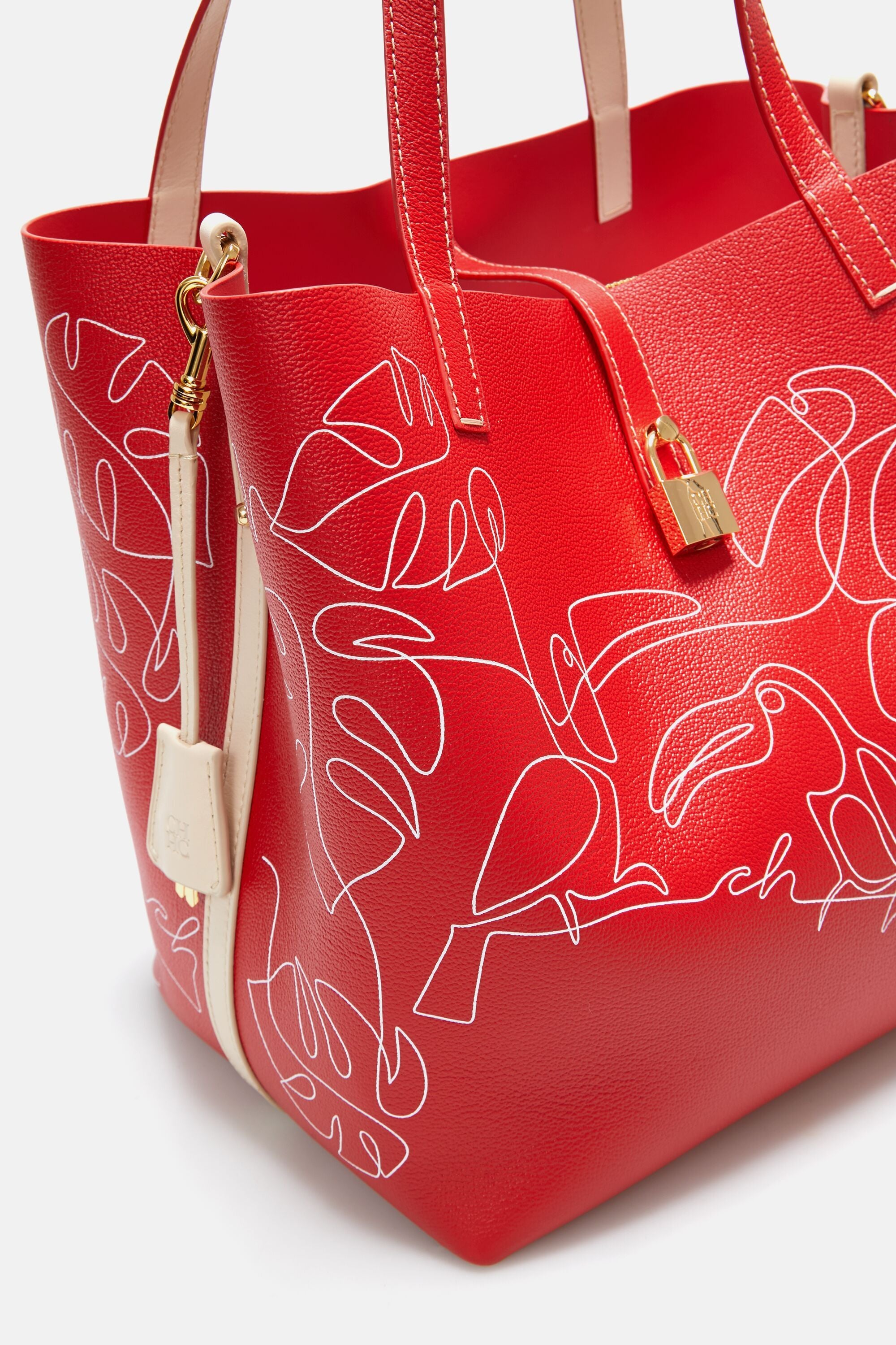 Pre-owned Carolina Herrera Leather Clutch Bag In Red