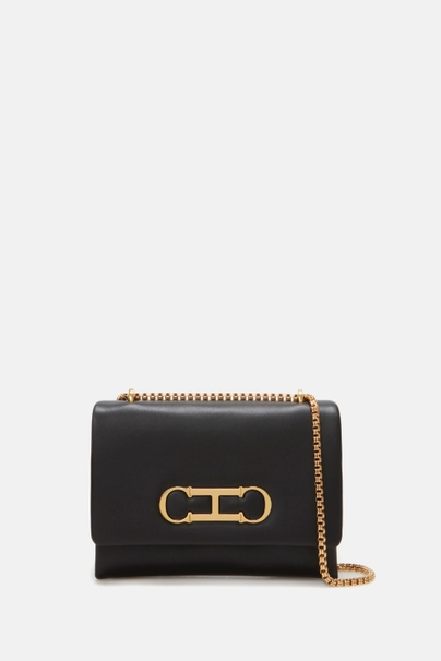 Initials Insignia Soft Crossbody | Small Crossbody Bag - BLACK