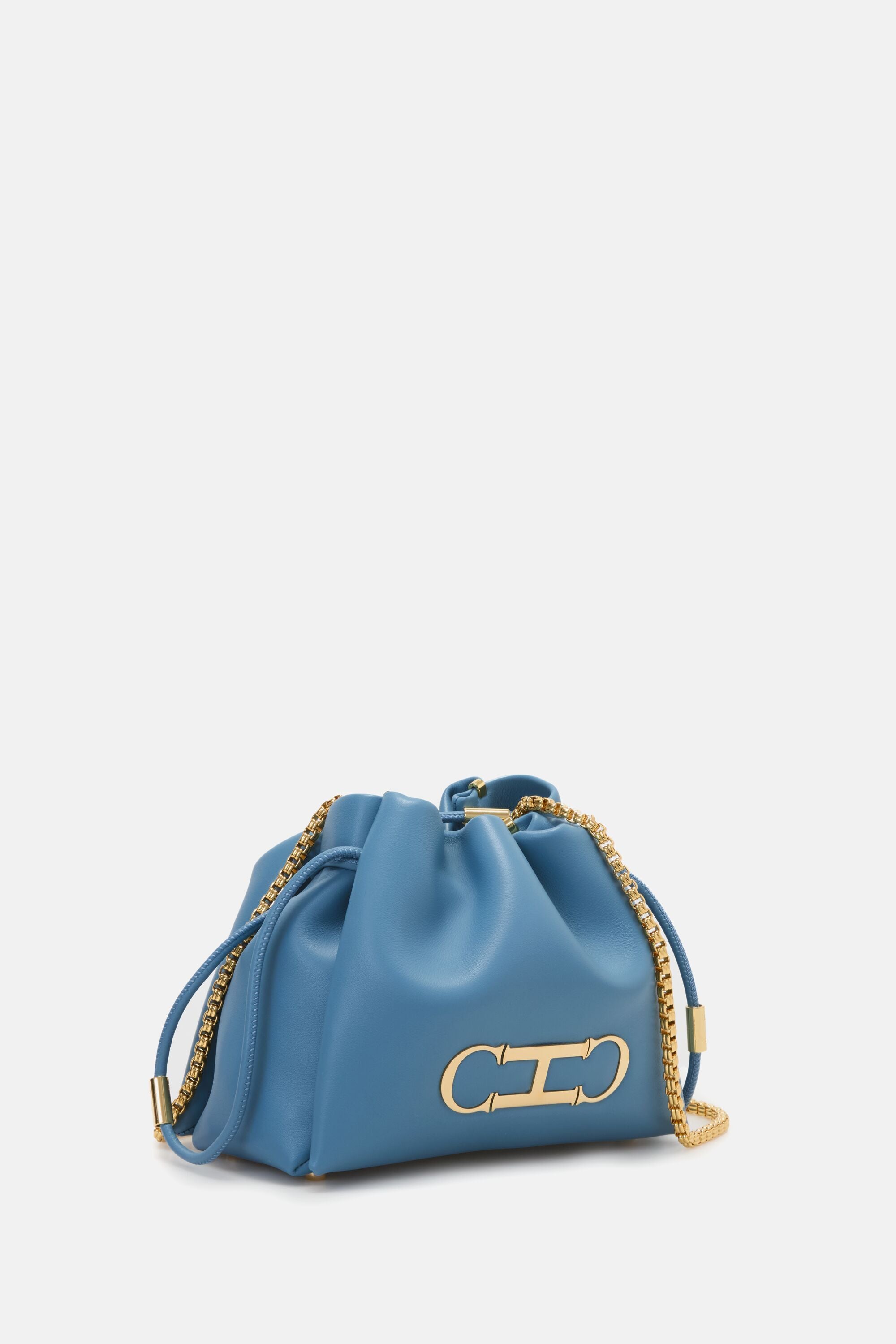 Initials Insignia Soft Bucket | Small Crossbody Bag sky blue - CH 