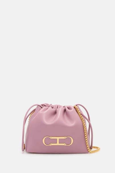 Initials Insignia Soft Bucket | Bolso Bandolera Pequeño - ROSA GRISÁCEO