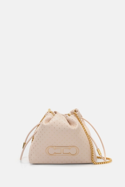 Initials Insignia Soft Bucket | Small Crossbody Bag - MAGNOLIA