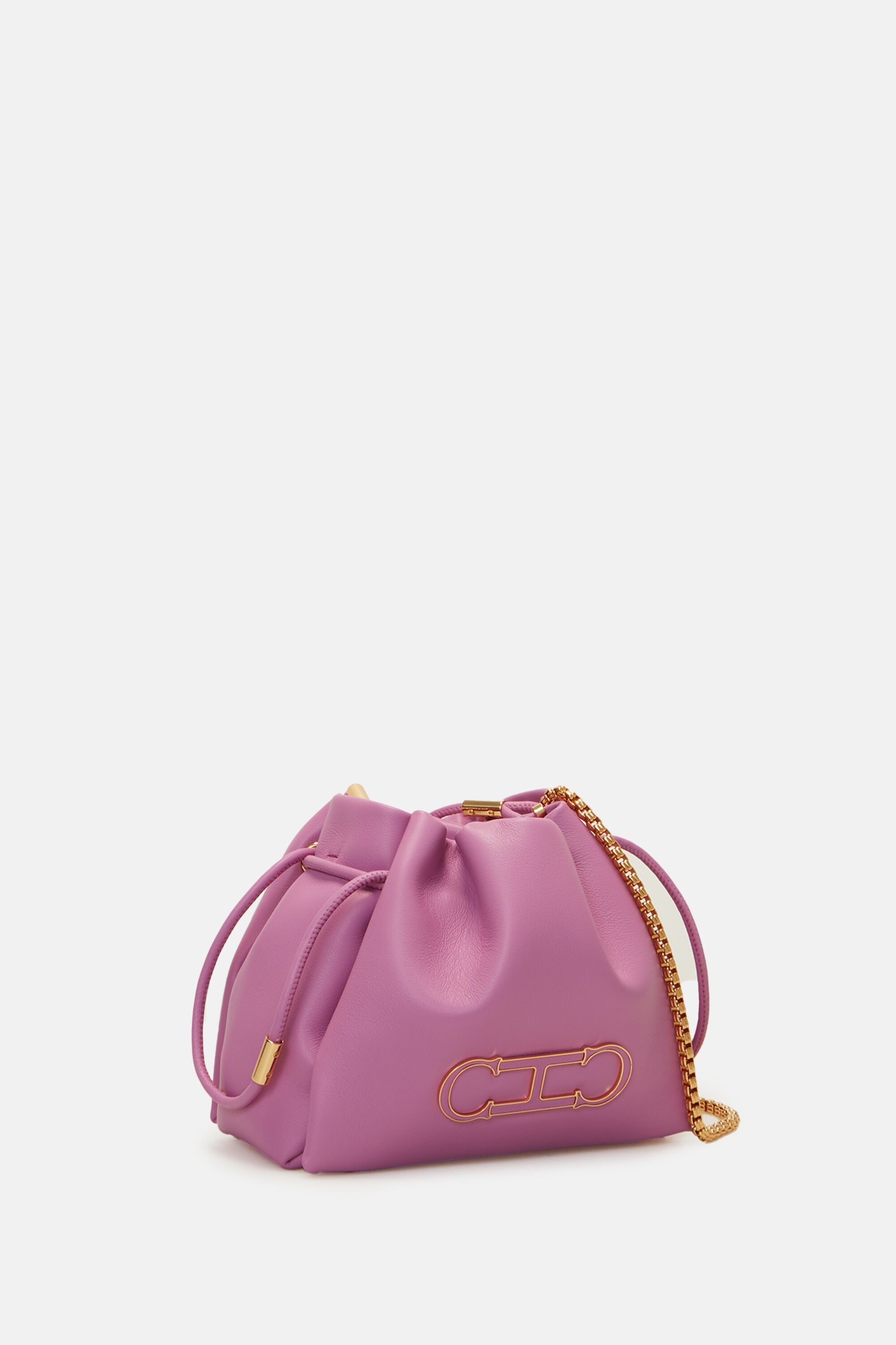 Initials Insignia Soft Bucket | Small Crossbody Bag orchid pink