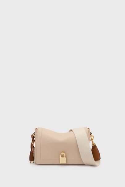 Mini Andy Locked Crossbody | Small Crossbody Bag - ALMOND