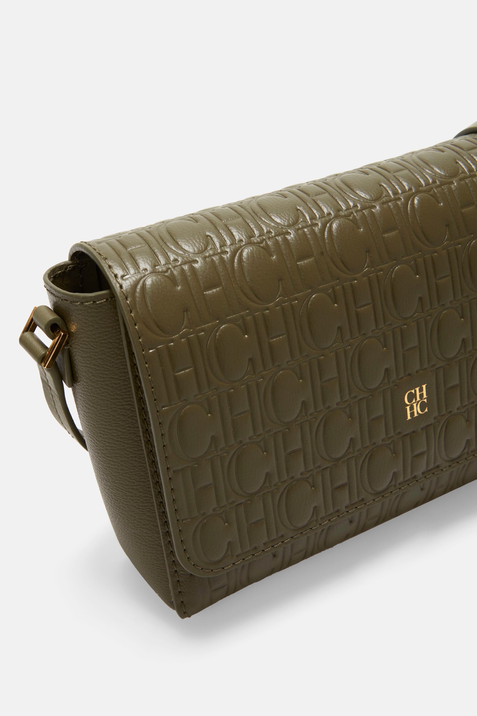 Authentic Carolina Herrera Brown Quilted Leather Crossbody Handbags