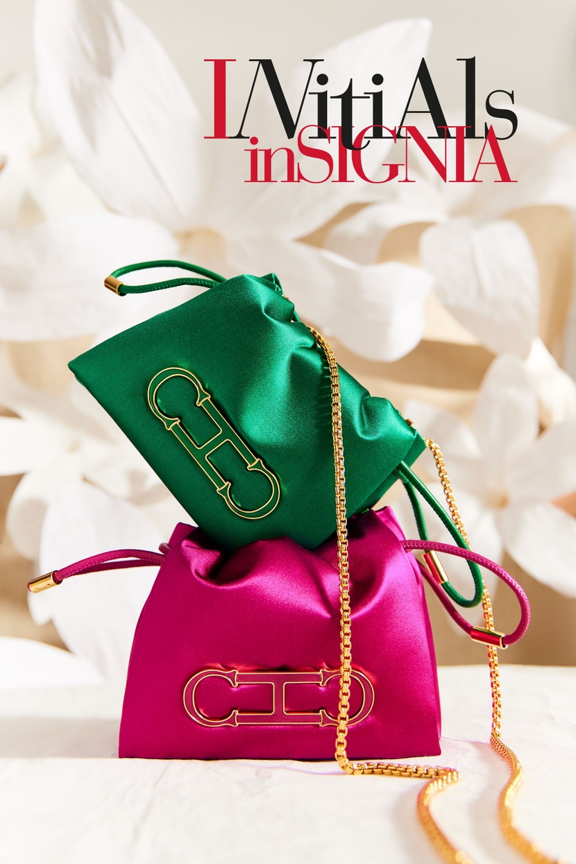 Initials Insignia Soft Bucket | Mini crossbody bag
