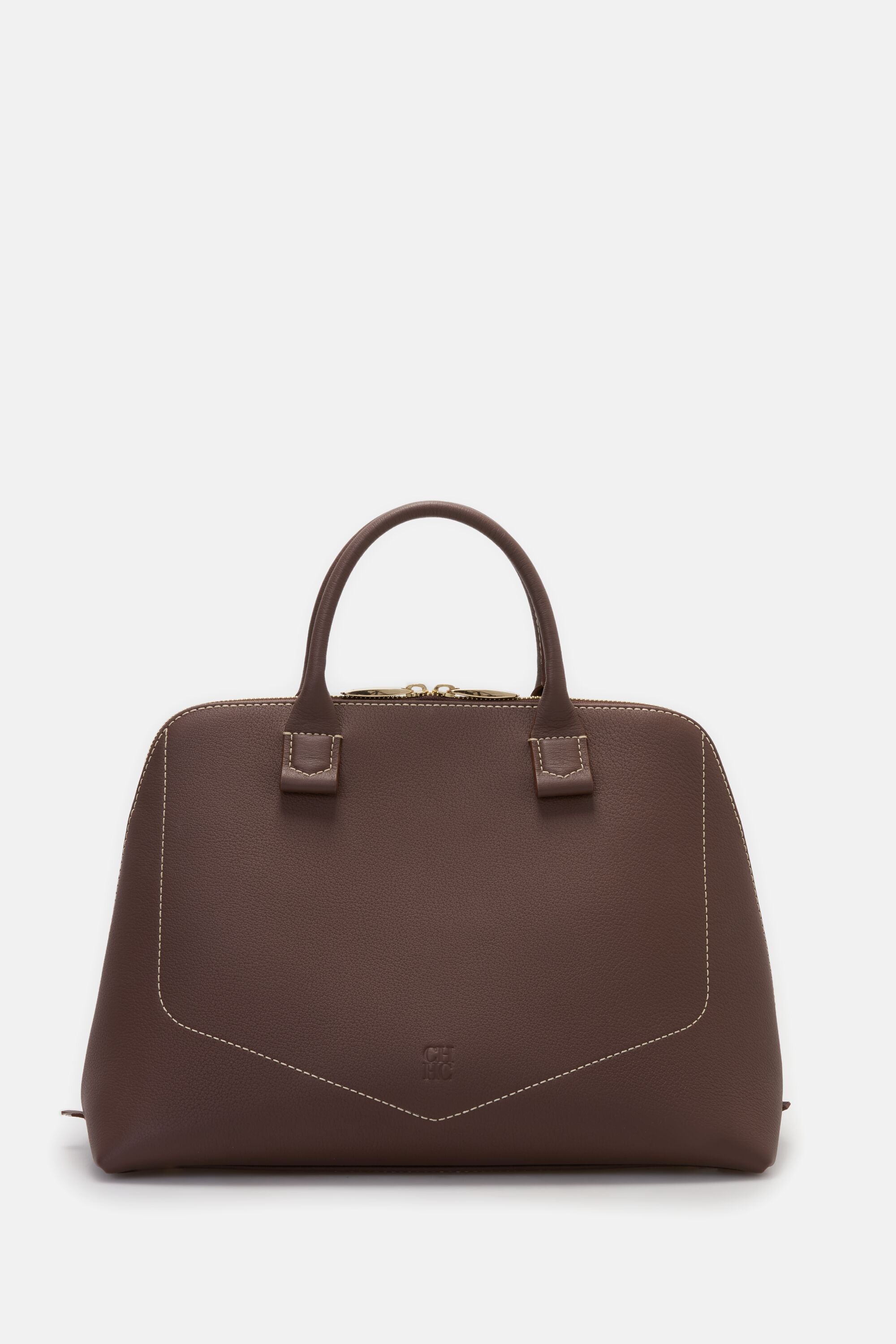 Blasón Unzip | Large Handbag coffee - CH Carolina Herrera