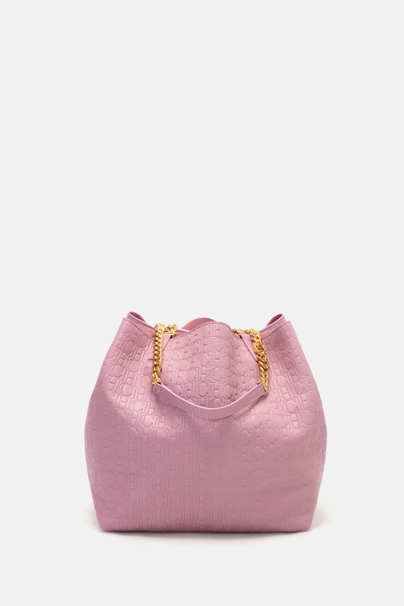 Matryoshka Chain M | Bolso de Hombro Mediano - ROSA GRISÁCEO