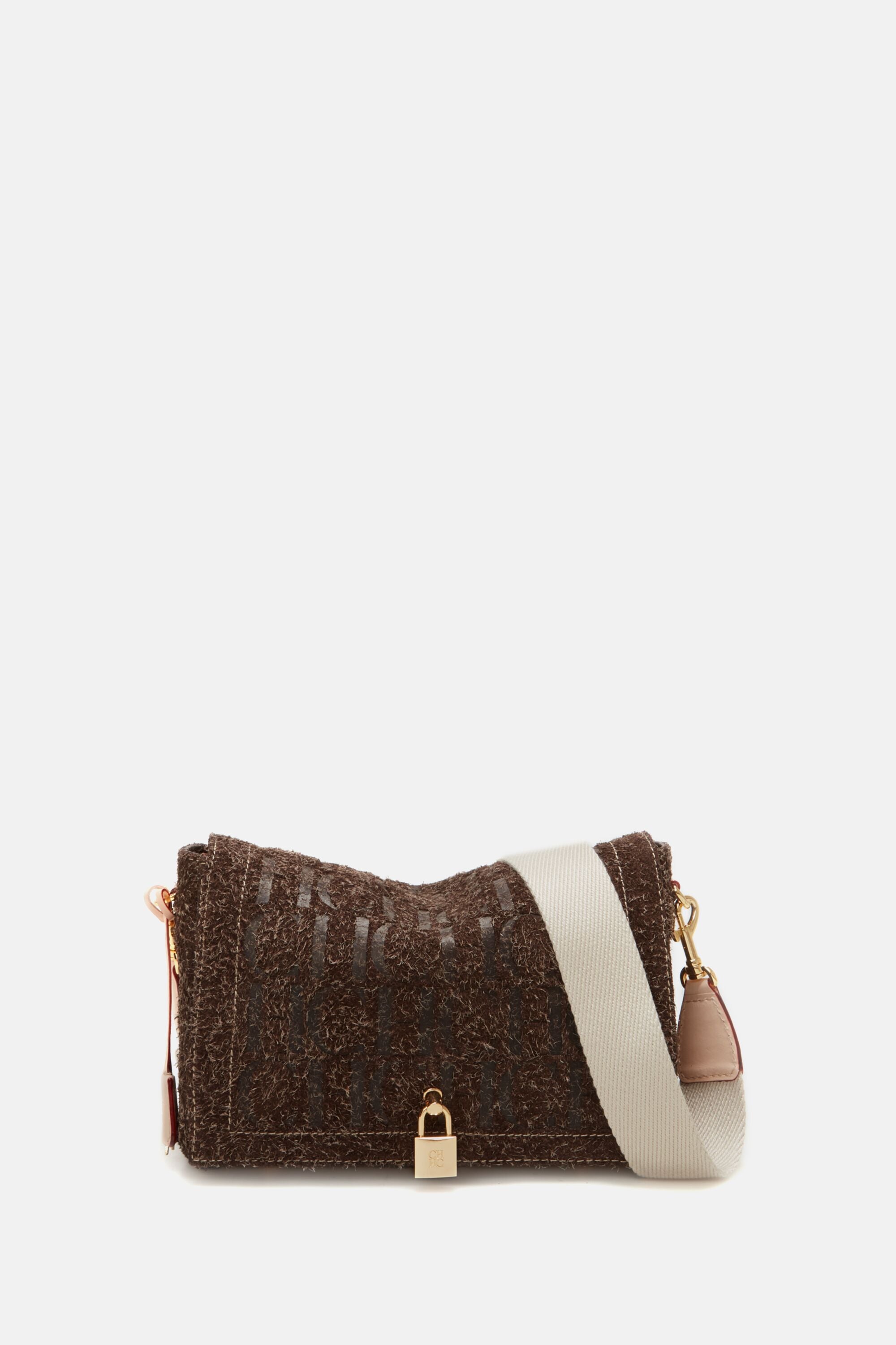 Hermiaa suede discount padlock shoulder bag