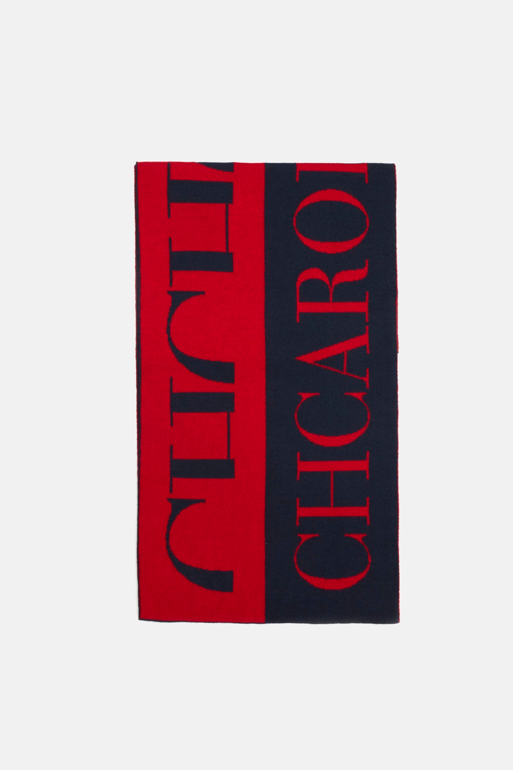 CH wool-blend scarf navy blue/red - CH Herrera United States