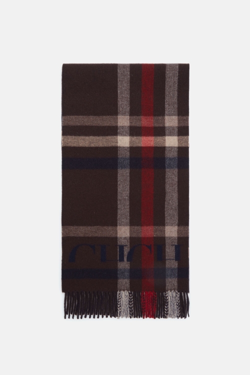 CHECKERED MERINO WOOL SCARF