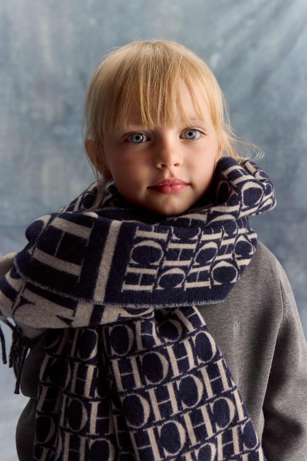 CH INITIALS MERINO WOOL SCARF