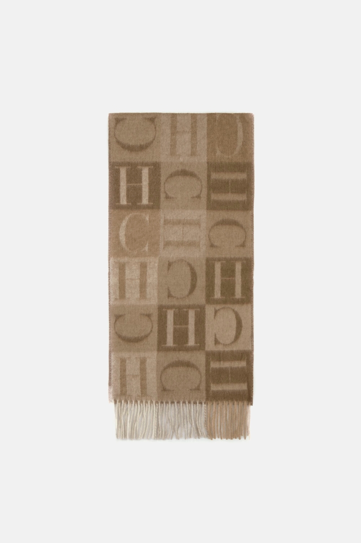 CH checked merino wool and angora scarf