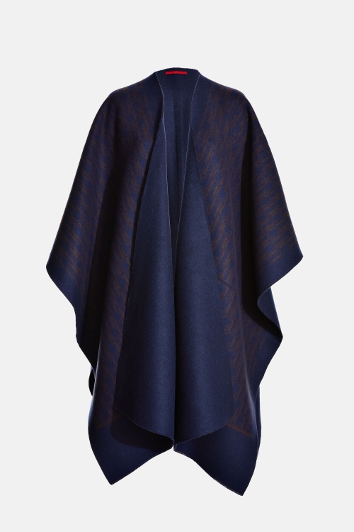 PONCHO REVERSIBLE DE LANA MERINO CH INICIALES