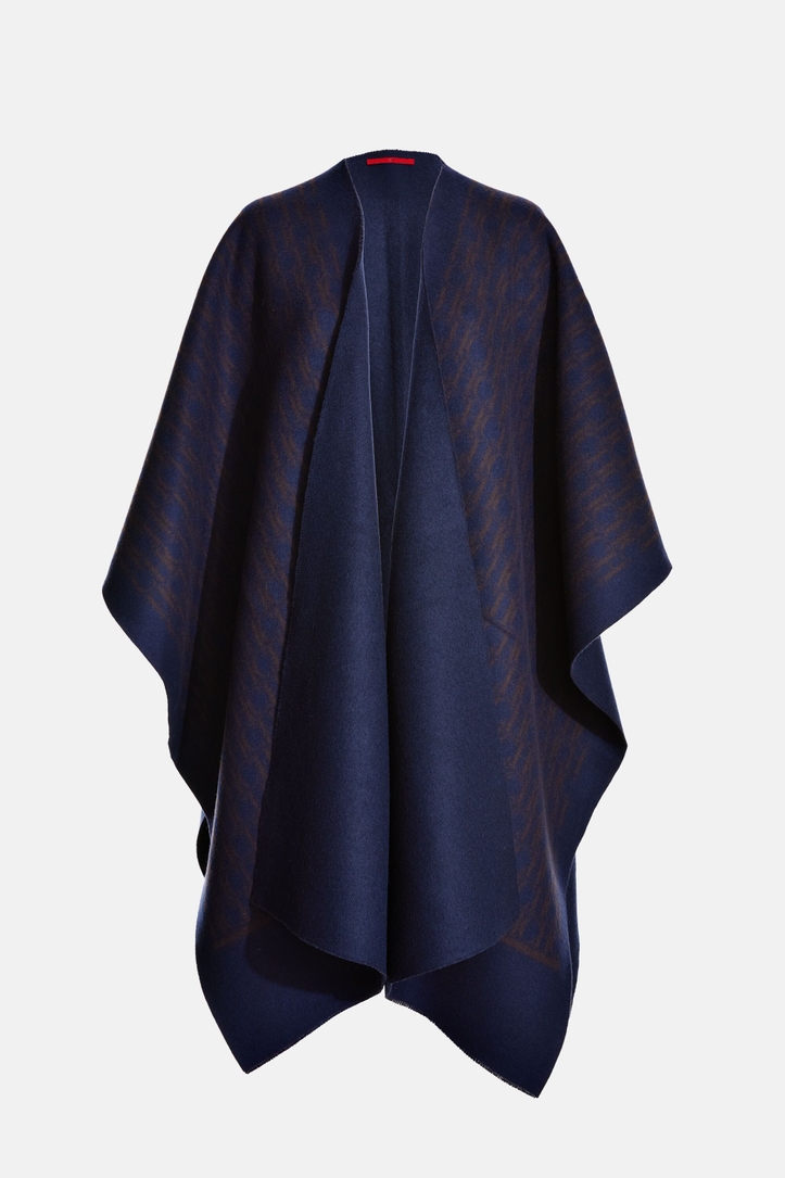 CH Initials Merino Wool Reversible Poncho