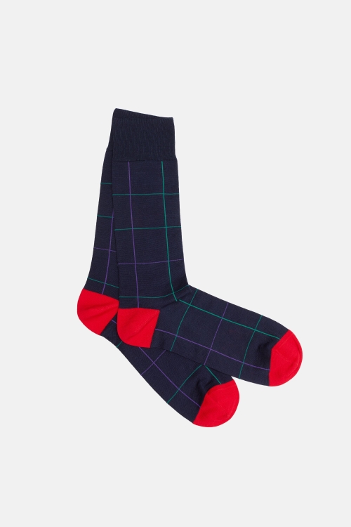 WINDOWPANE CHECK KNIT SOCKS