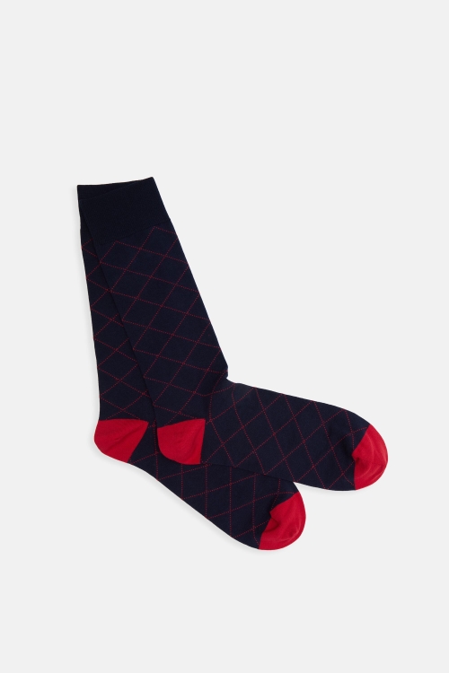WINDOWPANE CHECK KNIT SOCKS