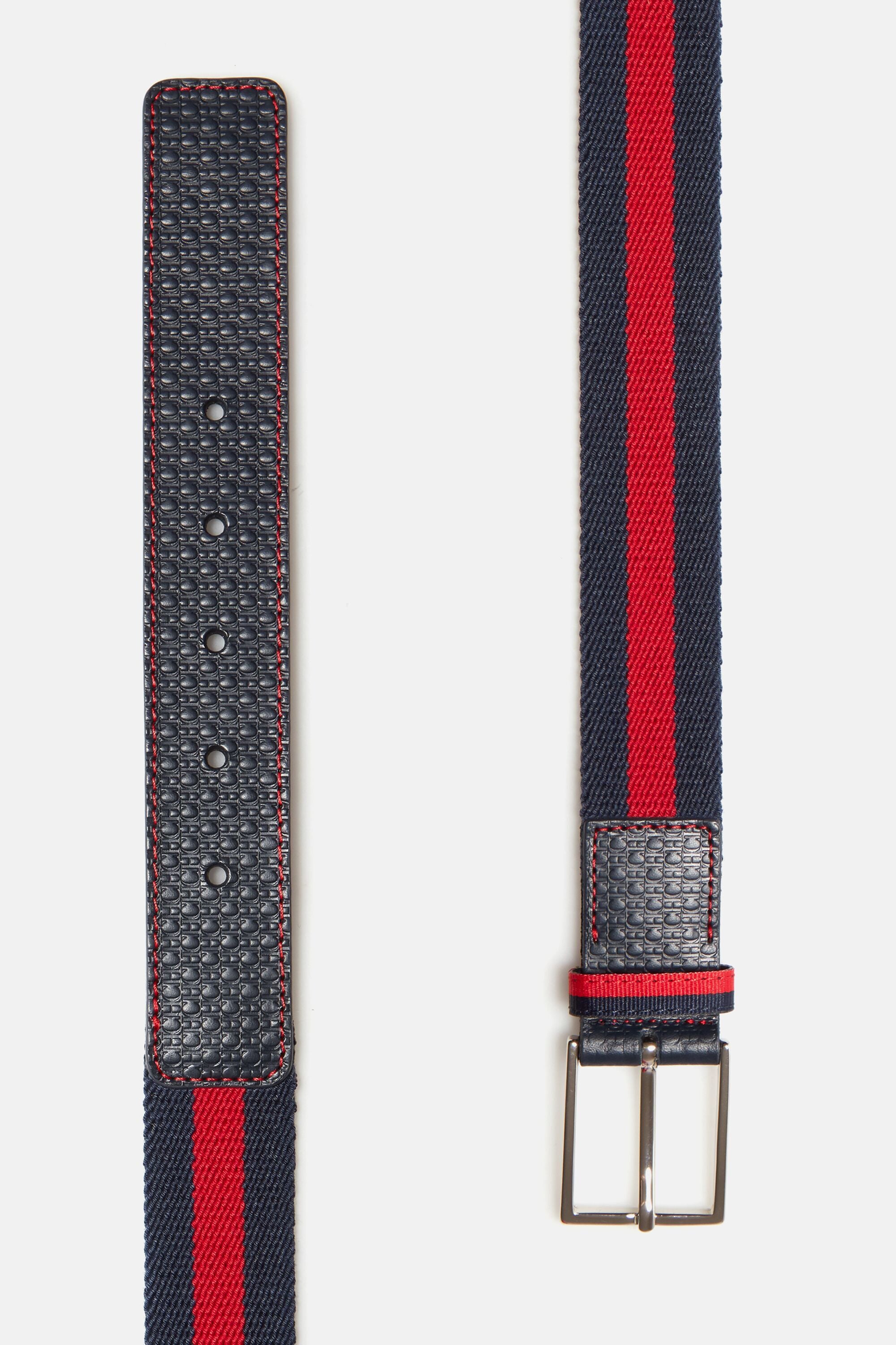 Leather belt in dark blue with Y buckle 32mm