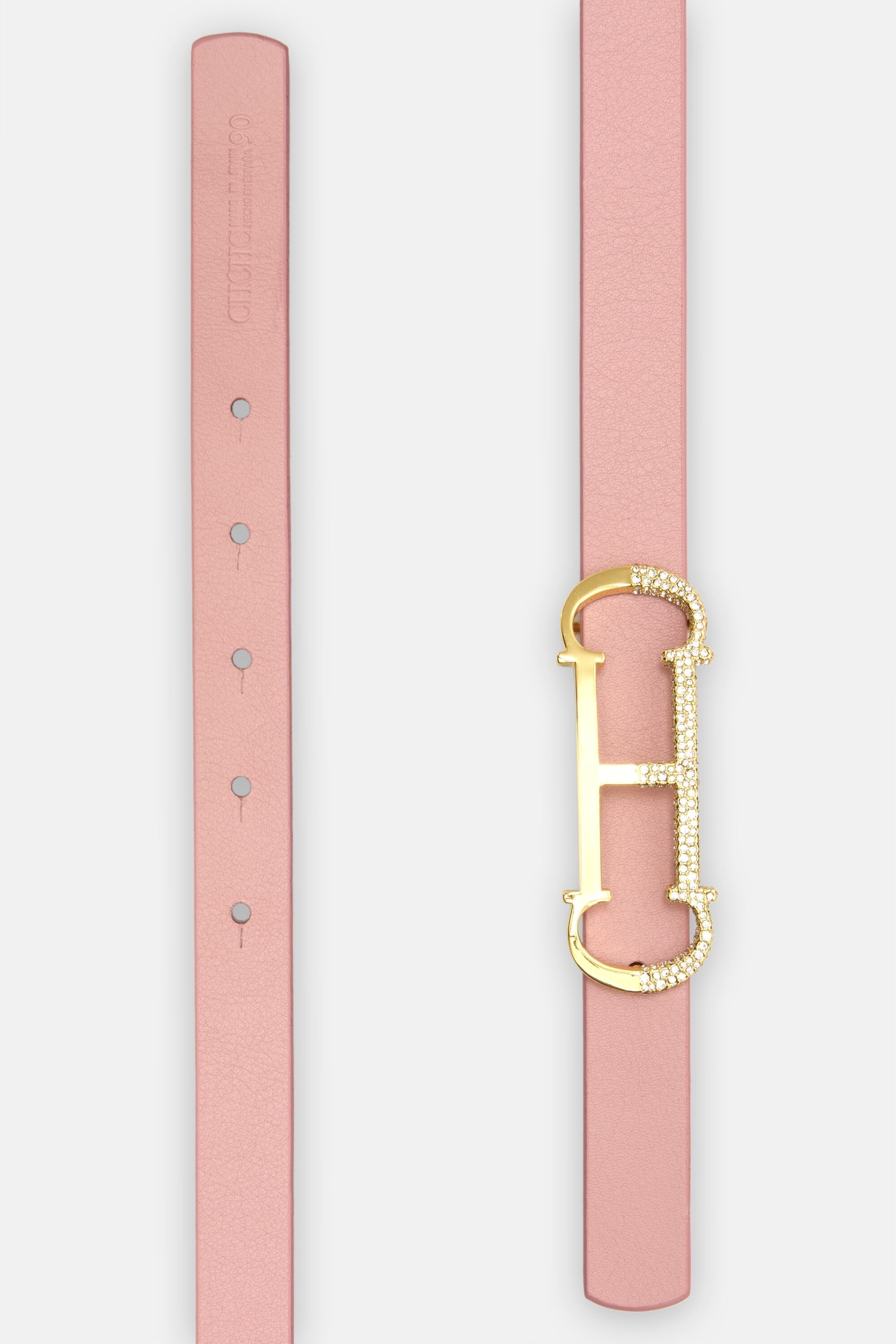 Initials Insignia | Leather Reversible Belt beige/pink - CH  display picture 3