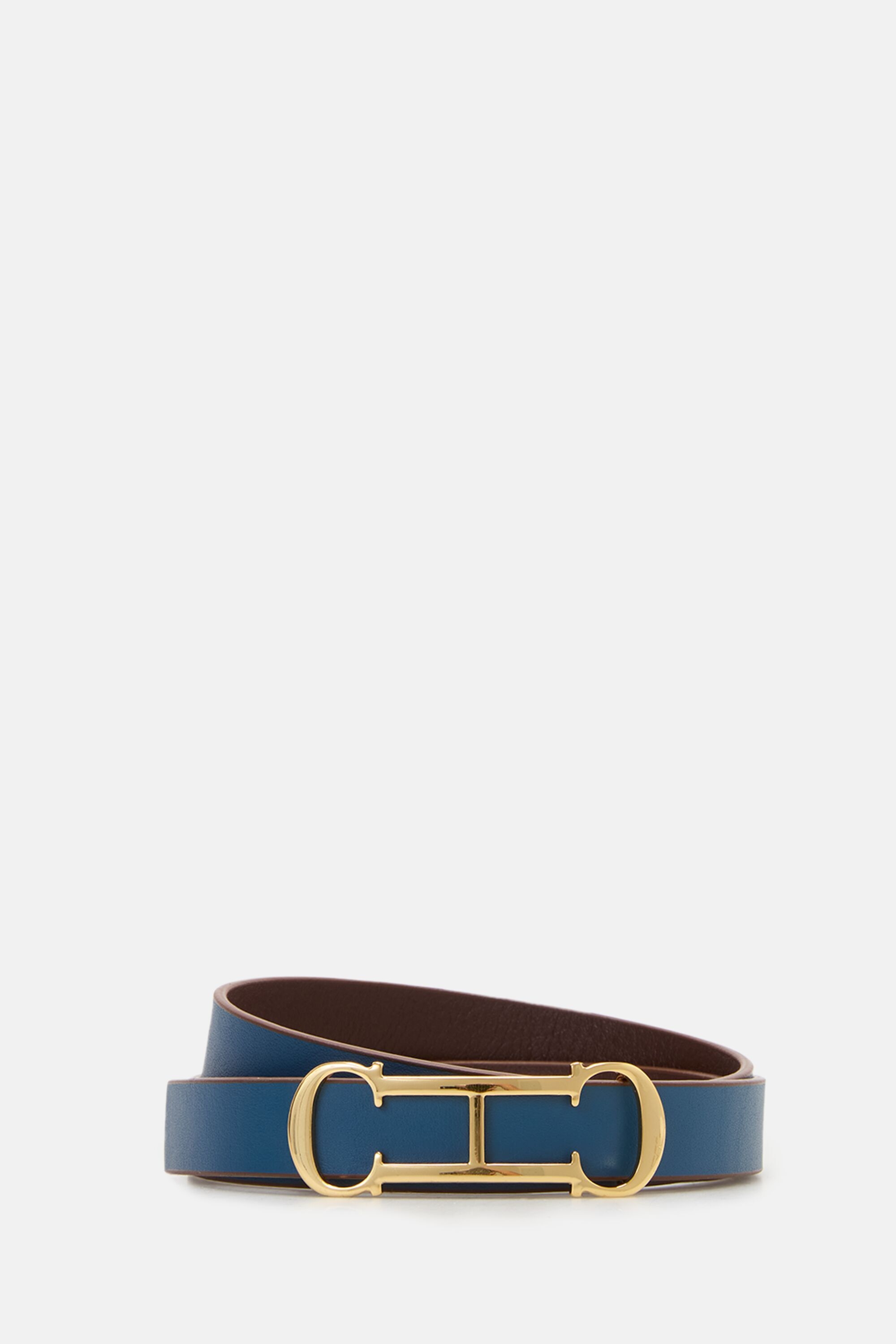 Initials Insignia | Leather Reversible Skinny Belt