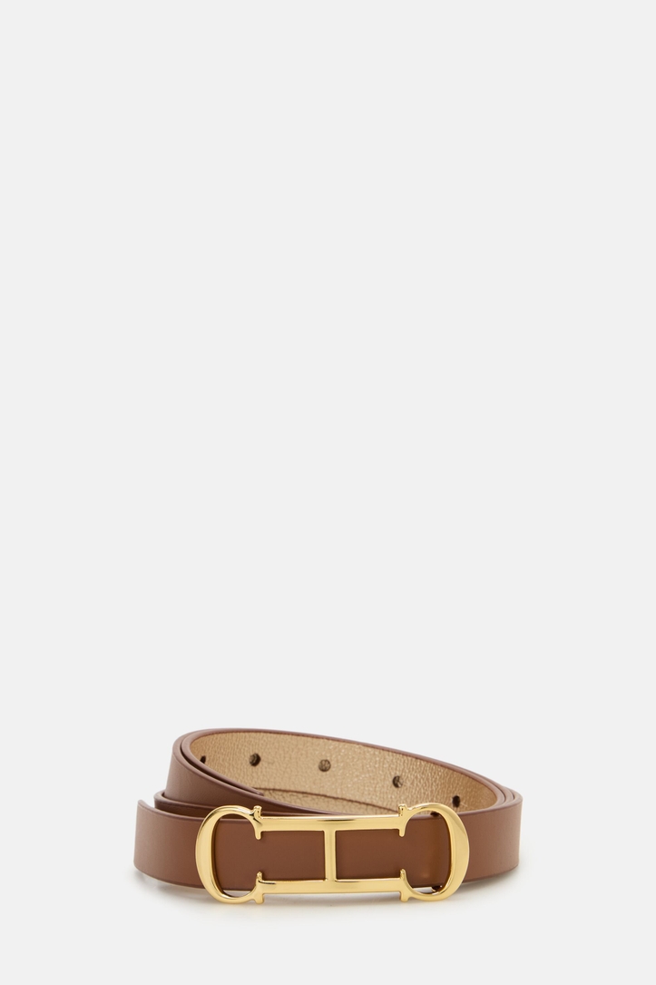 Initials Insignia | Leather Reversible Skinny Belt