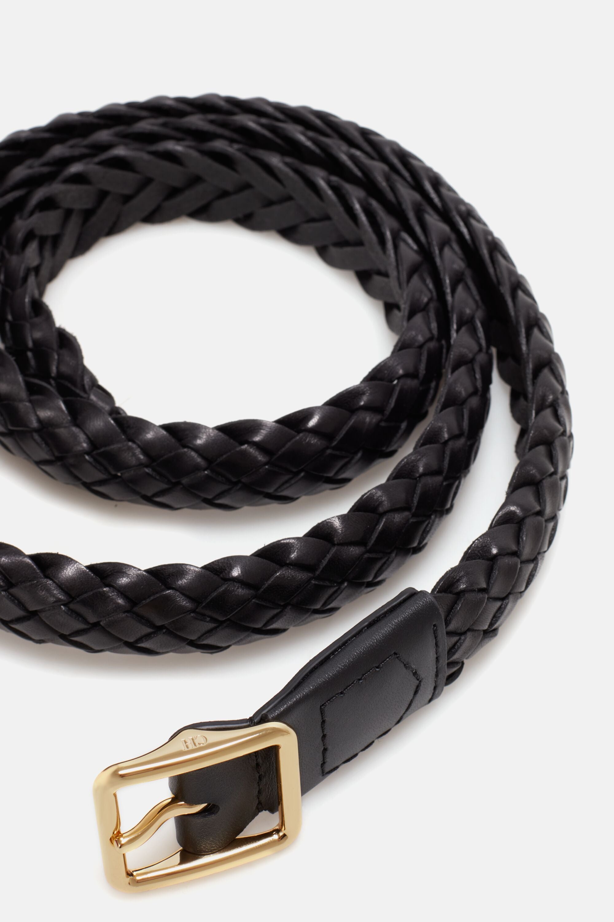 Black Leather - Braided Belt