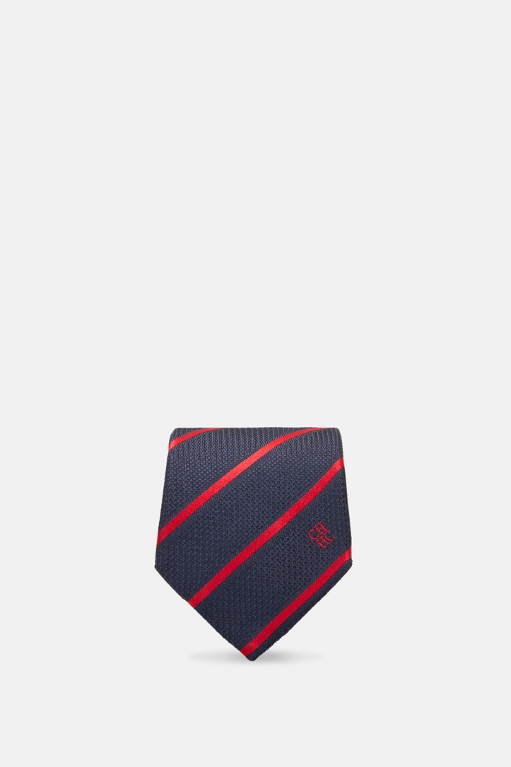 Striped structured silk tie