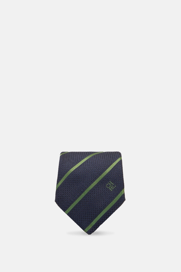 Striped structured silk tie