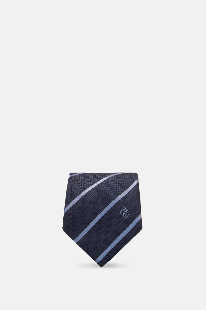 Striped structured silk tie