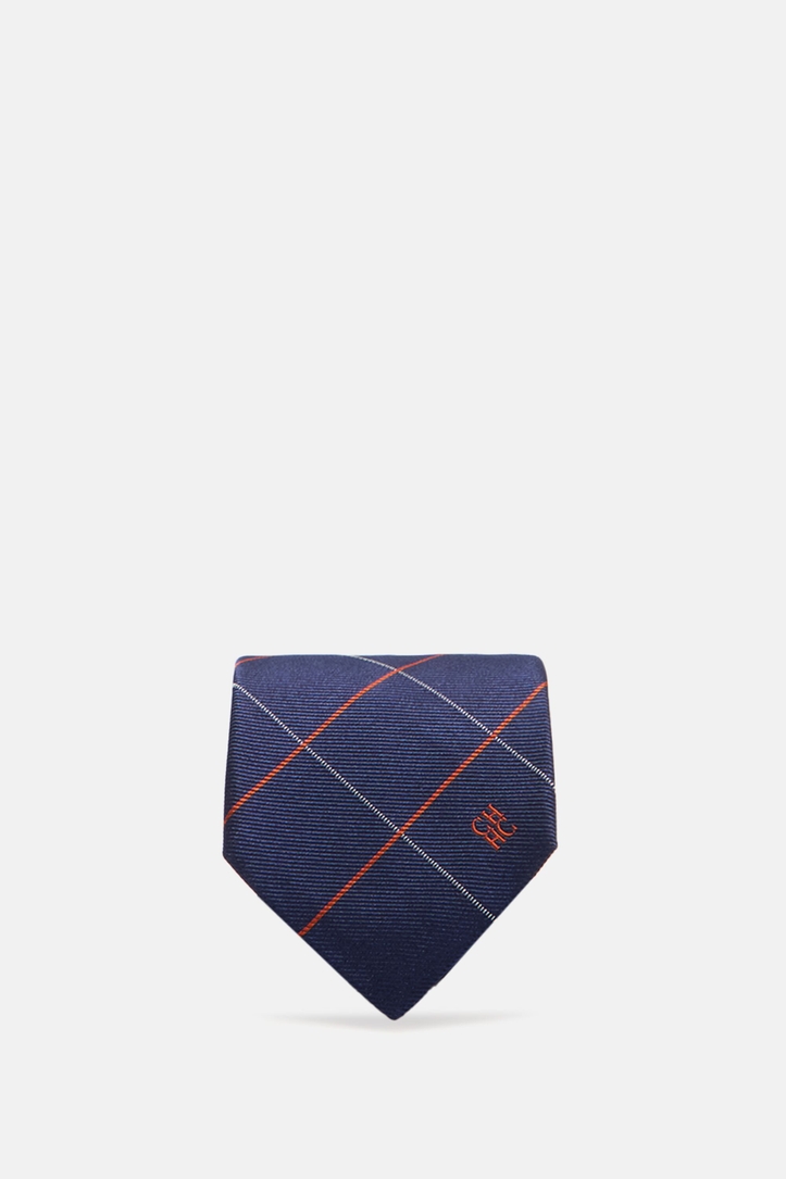 Windowpane check silk tie