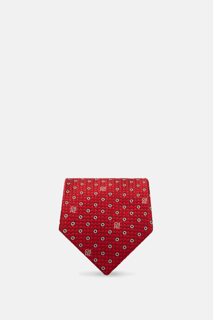 Polka dot silk tie