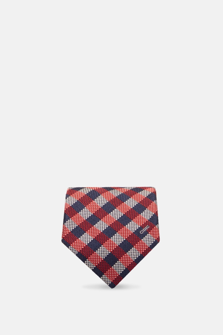 Gingham check silk tie