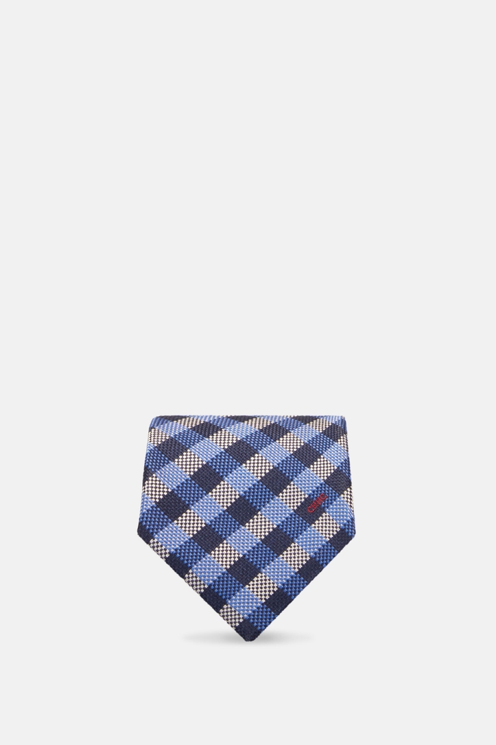 Gingham check silk tie