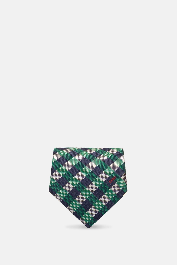 Gingham check silk tie