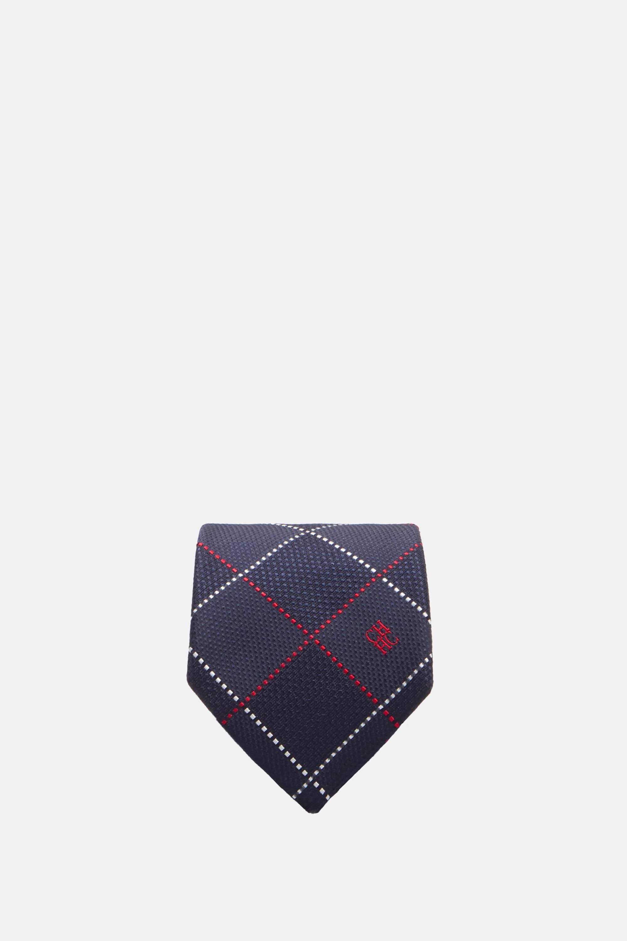 Windowpane Check Silk Tie