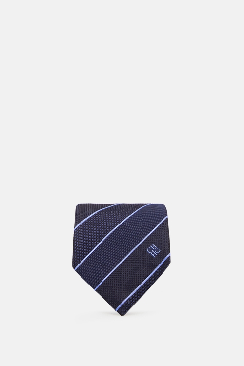 CORBATA DE SEDA DE RAYAS CON ESTRUCTURAS
