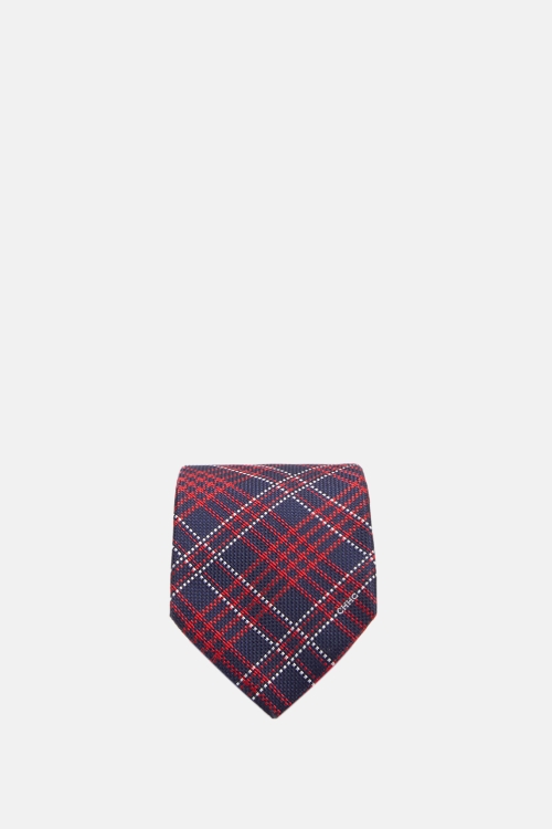 TARTAN-CHECKERED SILK TIE