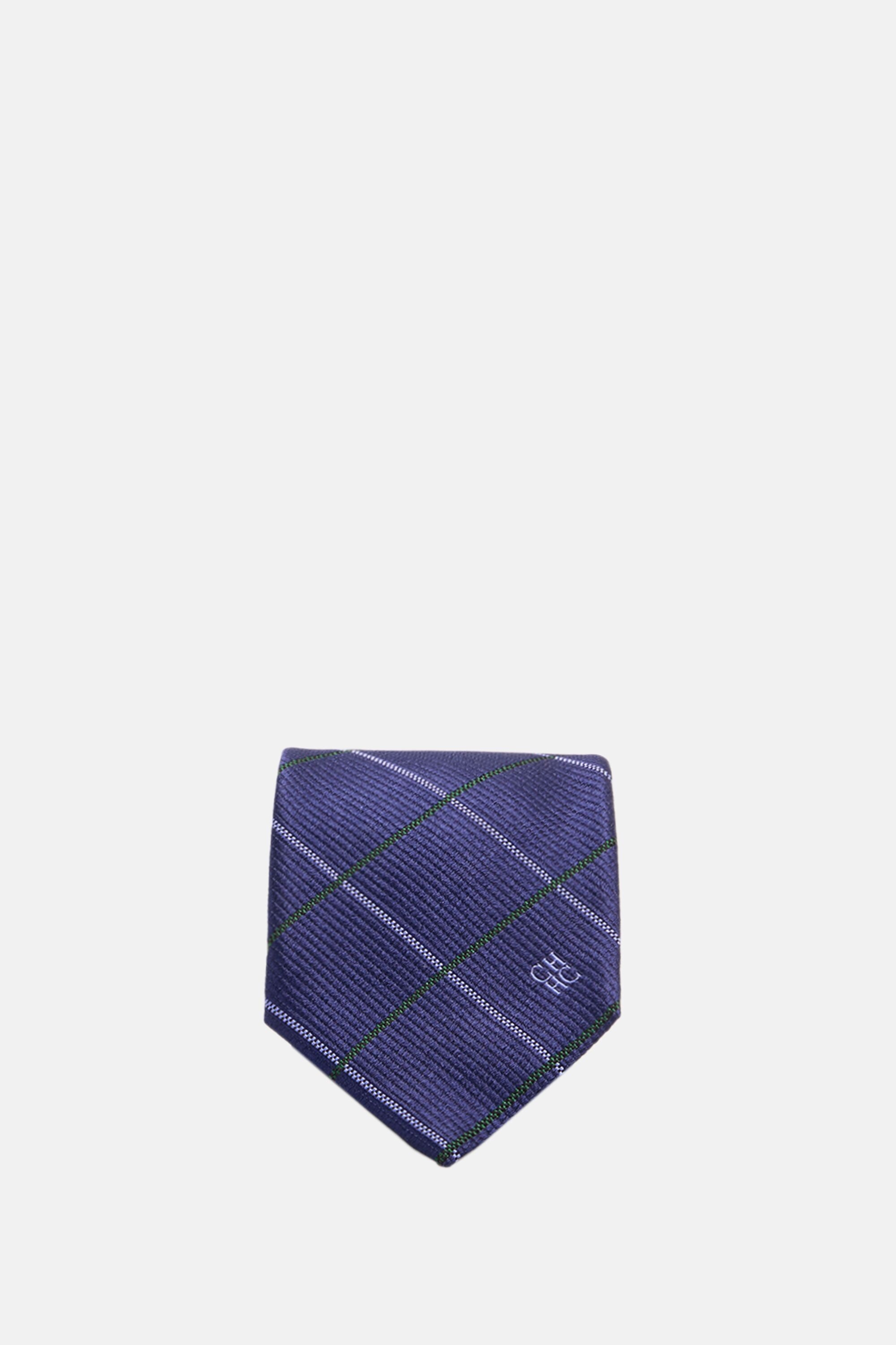 Windowpane Check Silk Tie