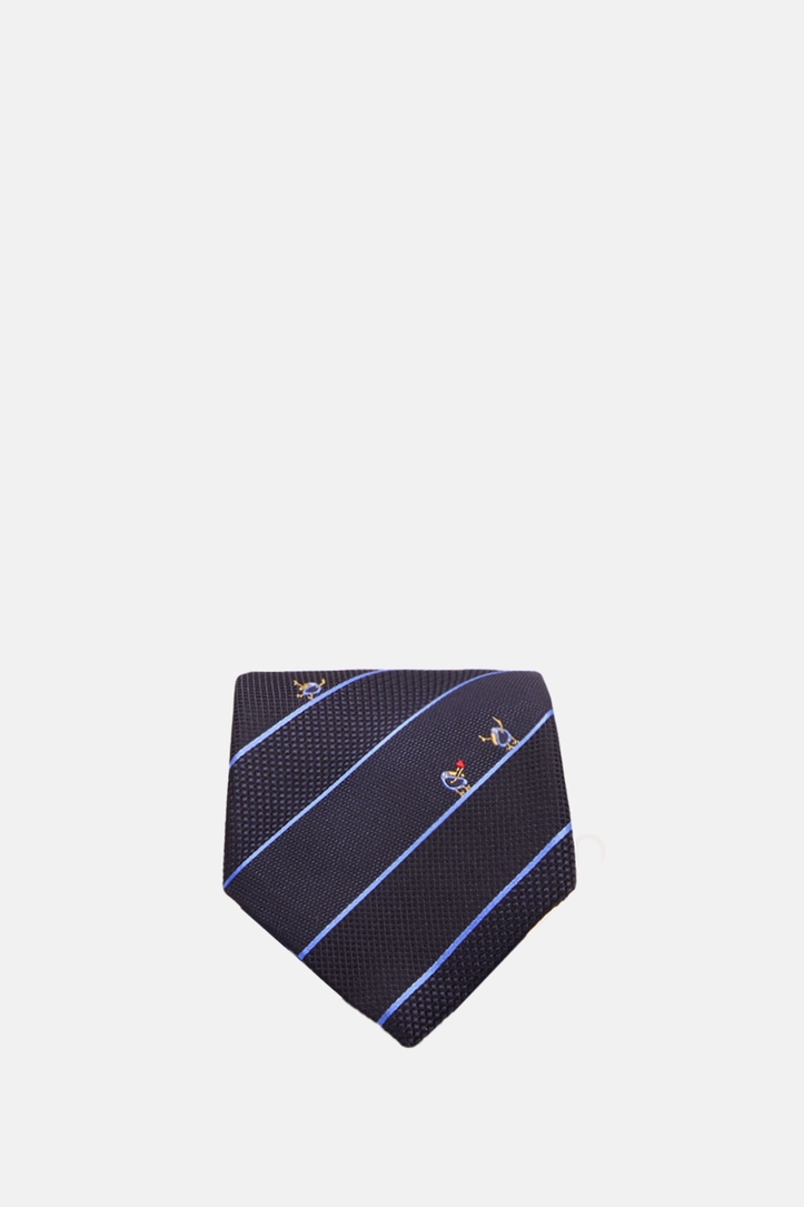 Striped Silk Tie with Touky