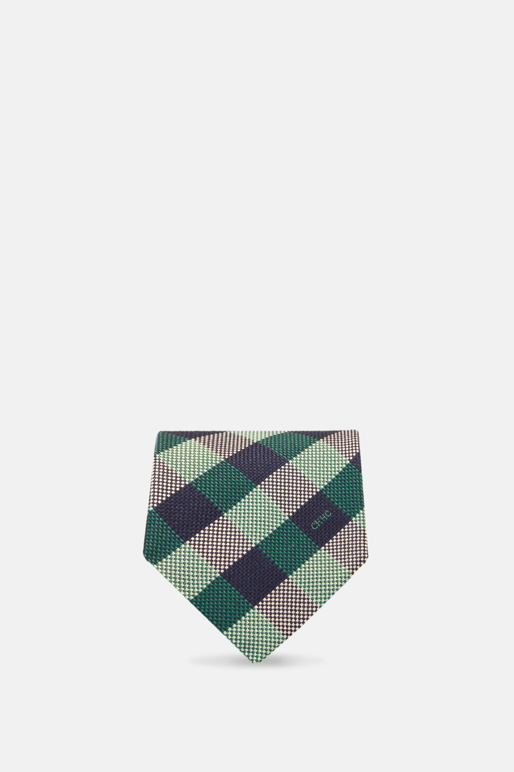 Checked silk tie