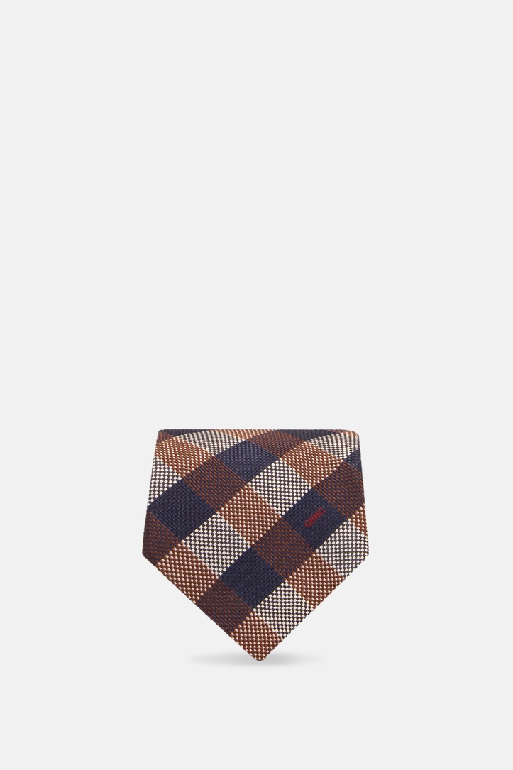 Checked silk tie