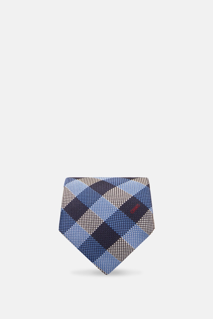 Checked silk tie