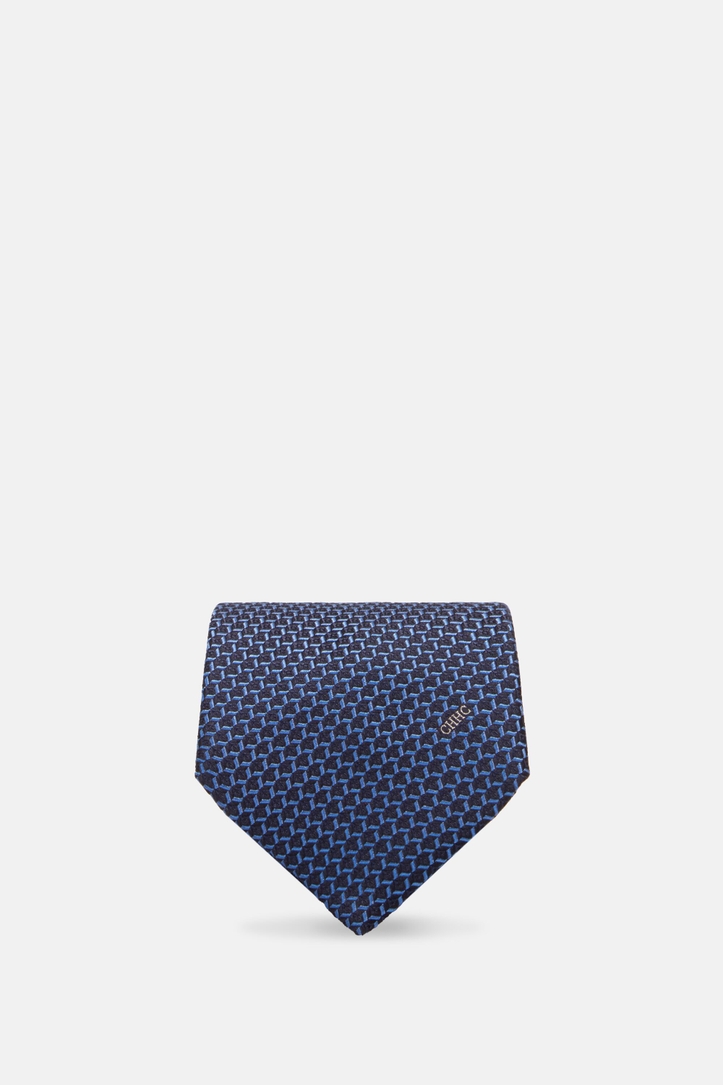 Geometric silk tie