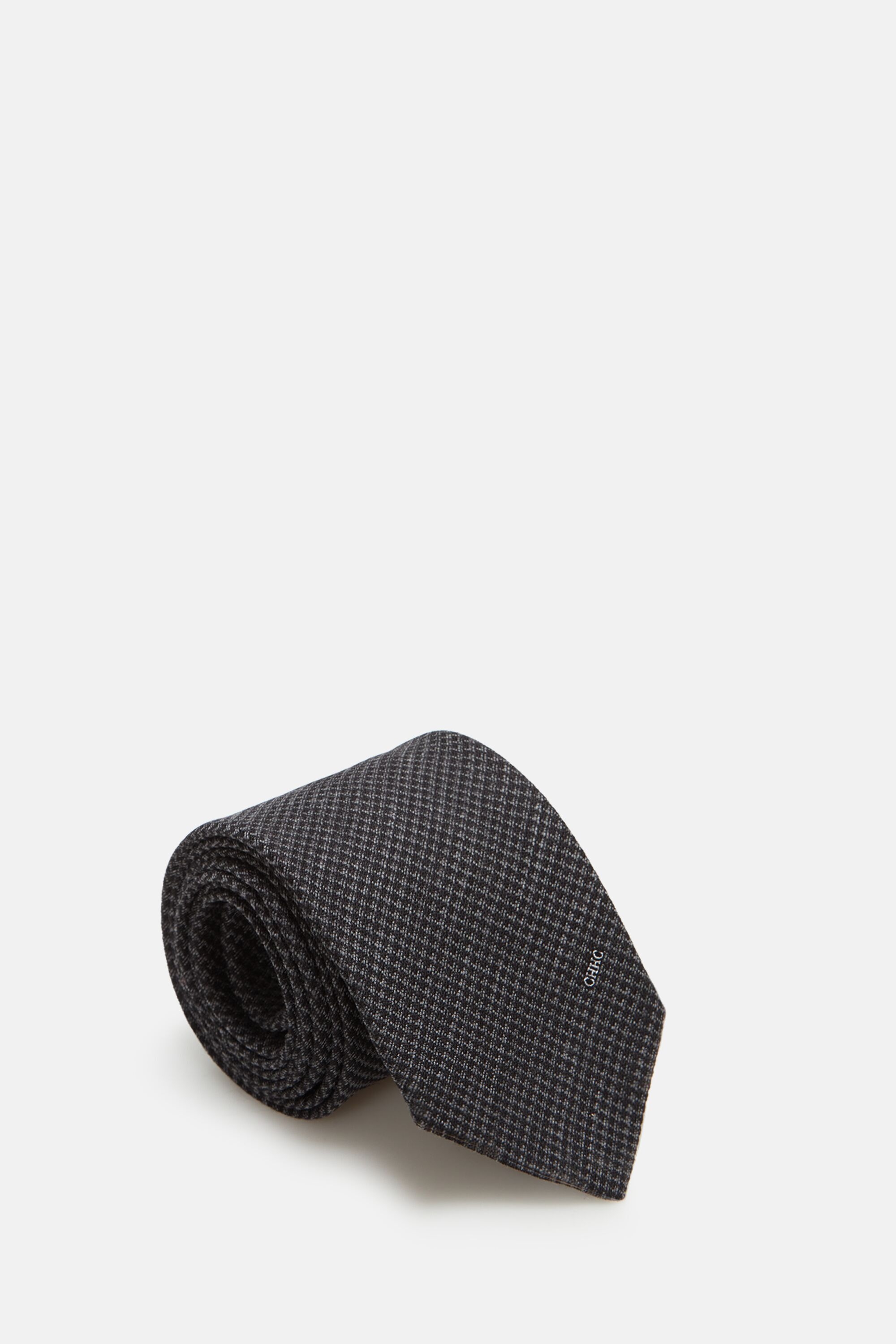 Structured silk and wool tie