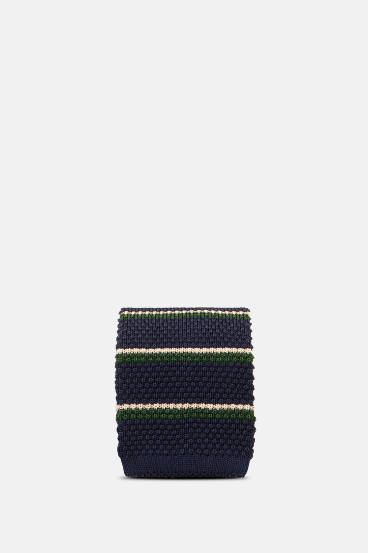 Striped silk knit tie