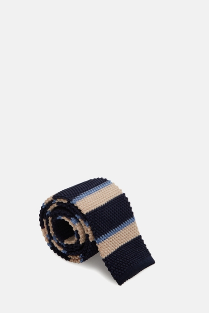 Striped silk knit tie