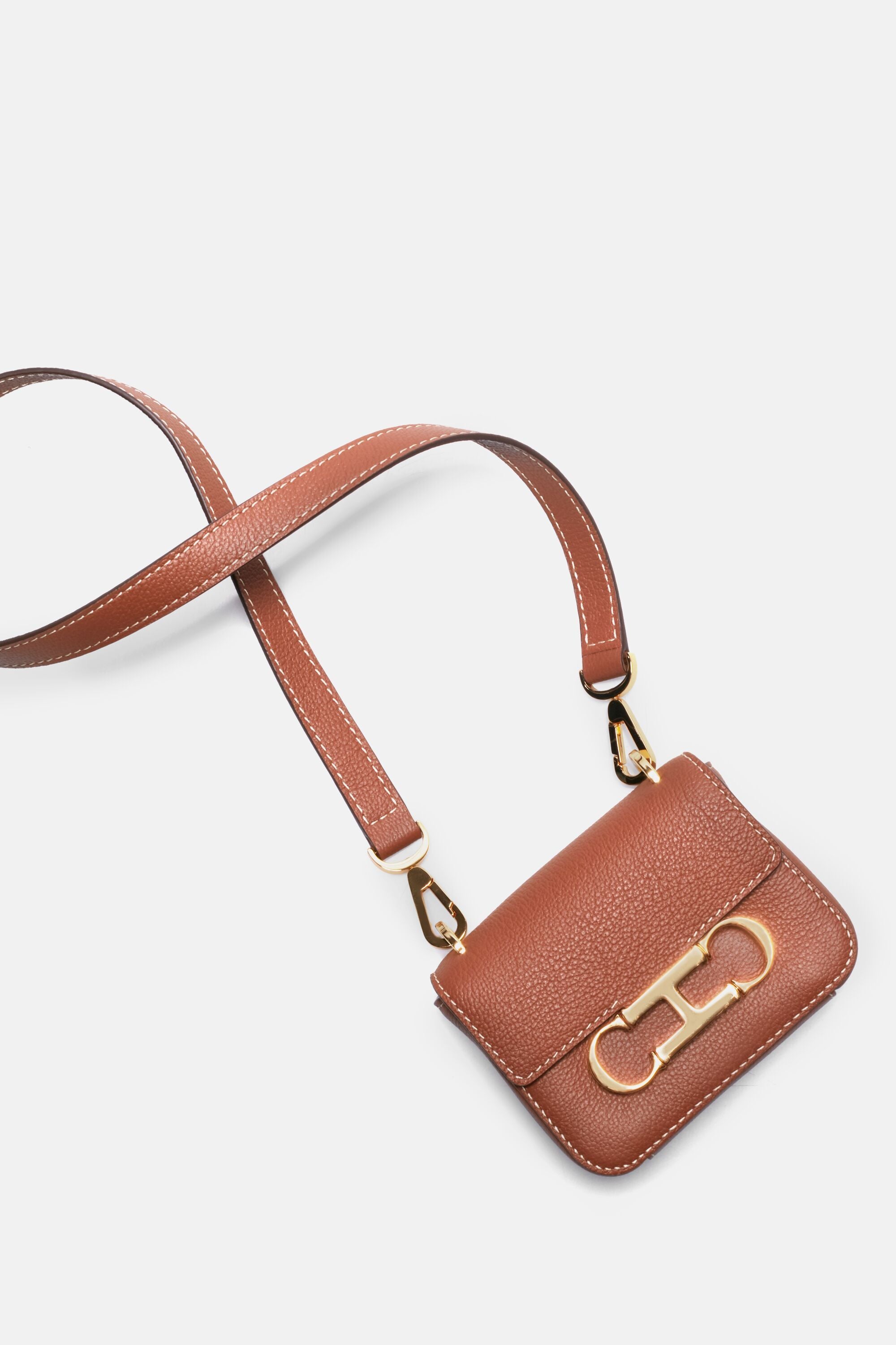 Initials Insignia Micro | Neck wallet brown - CH Carolina Herrera