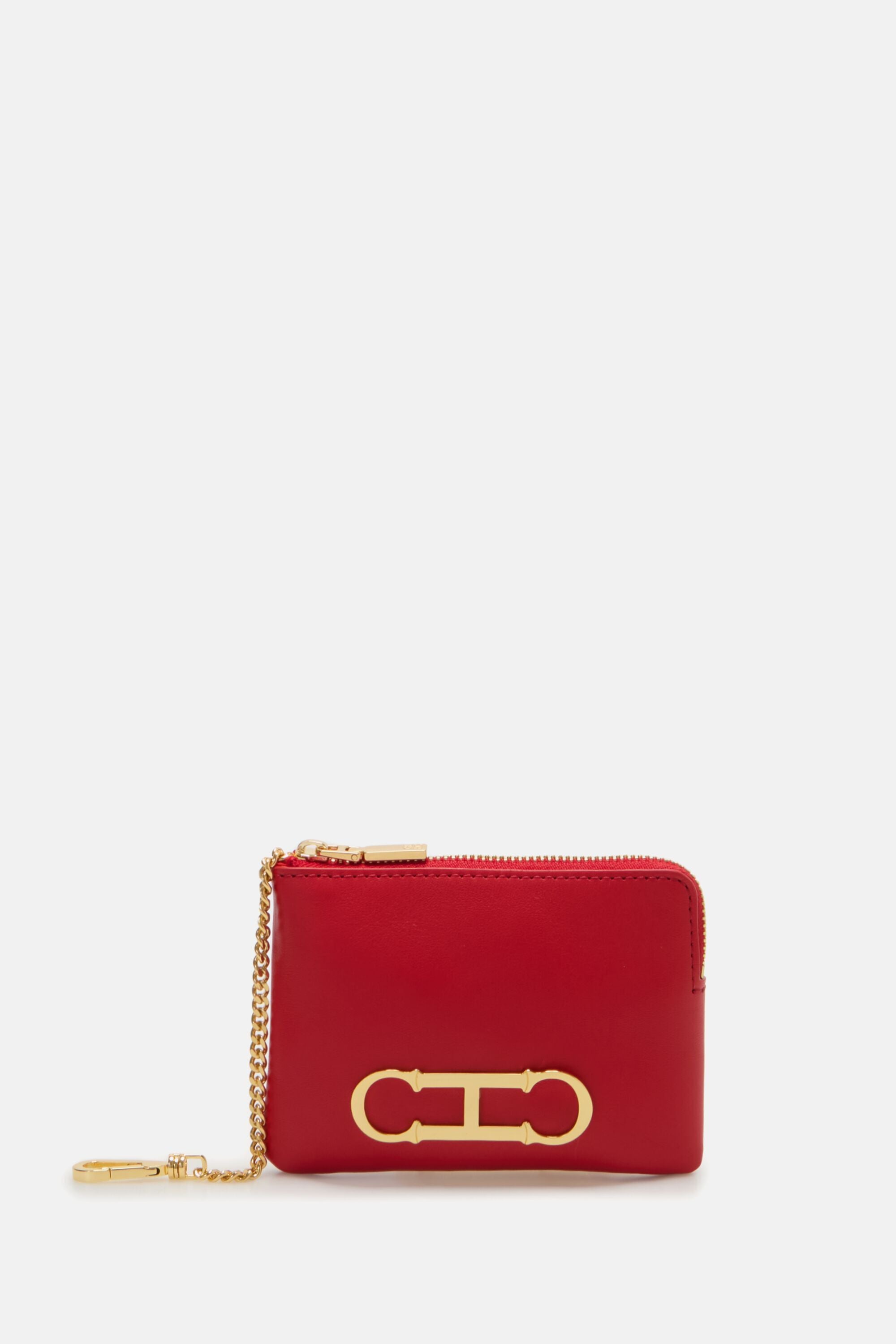 Initials Insignia Coin purse with clasp red CH Carolina Herrera United States