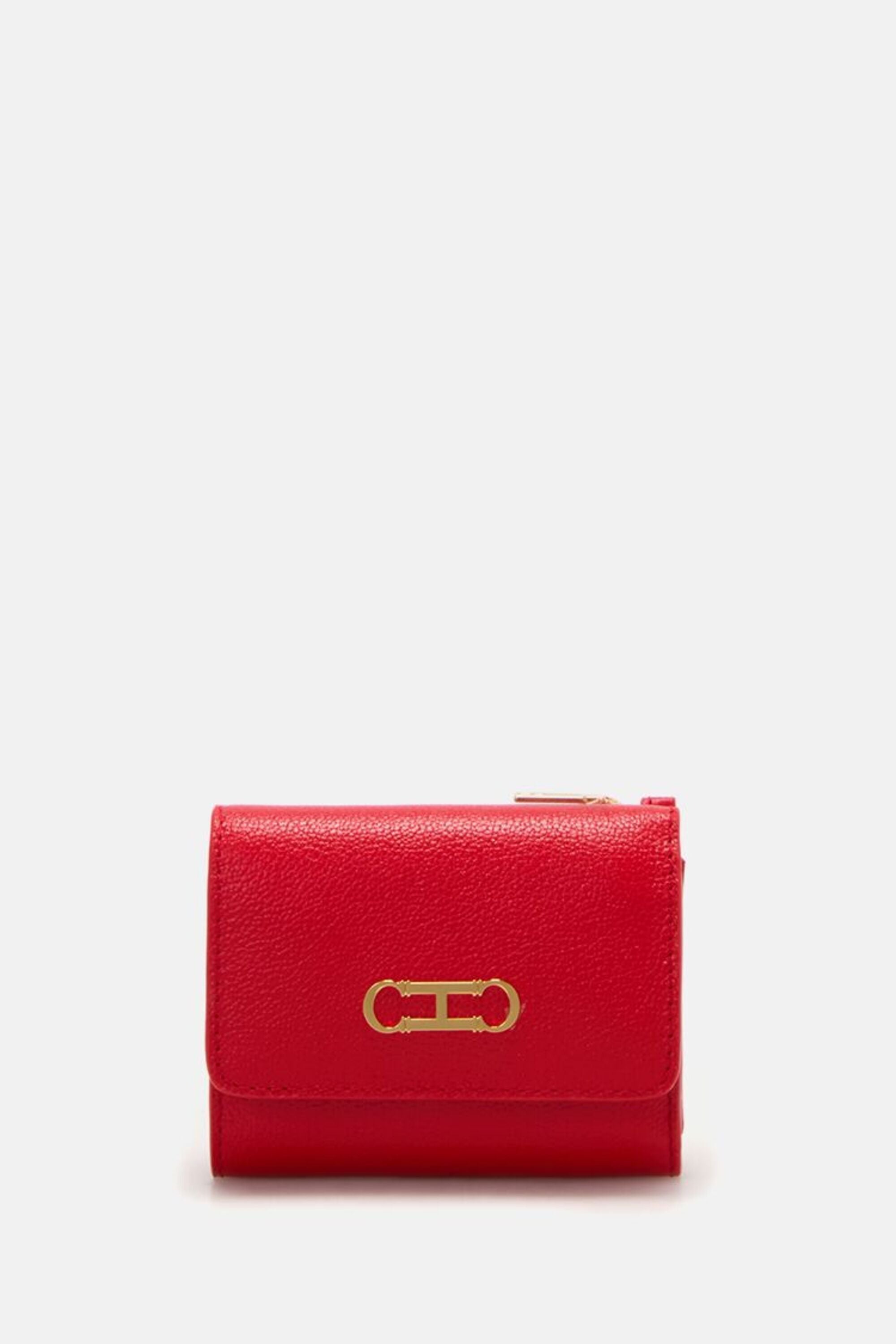 Initials Insignia | Japanese Flap Wallet red - CH Carolina Herrera