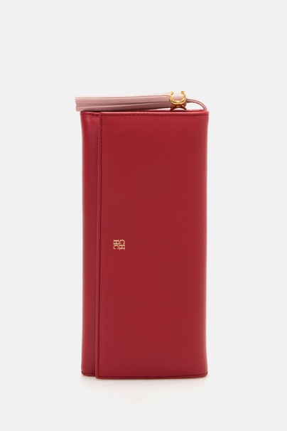 Initials Insignia Pompón | American Wallet with Removable Coin Purse - FLAME RED